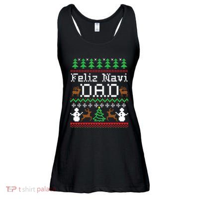 Feliz Navidad Mexican Spanish Ugly Christmas Sweater Ladies Essential Flowy Tank
