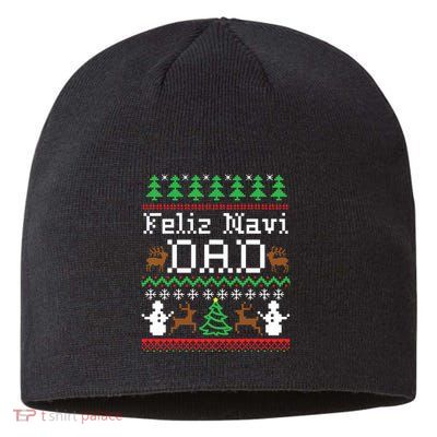 Feliz Navidad Mexican Spanish Ugly Christmas Sweater Sustainable Beanie