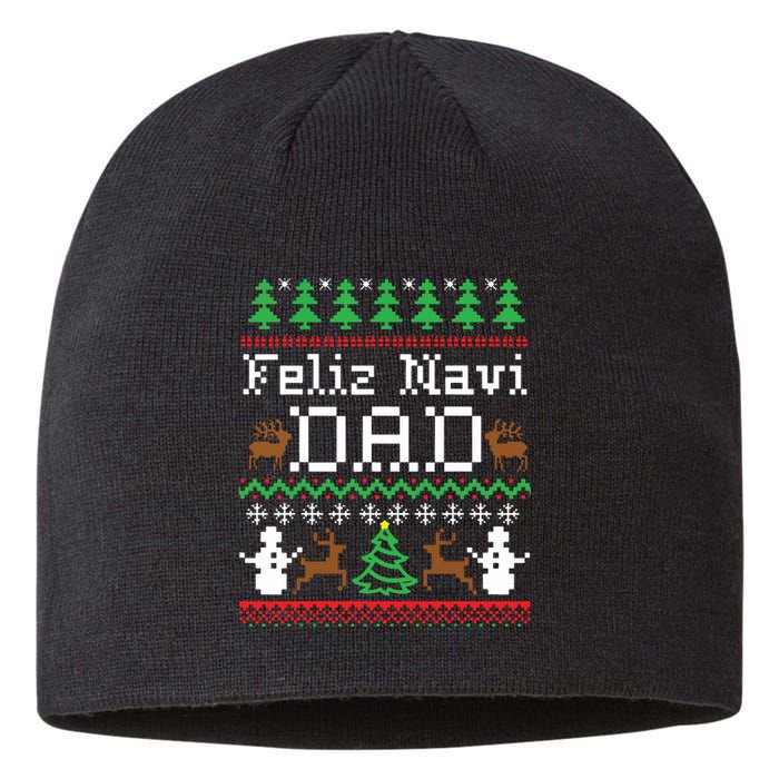 Feliz Navidad Mexican Spanish Ugly Christmas Sweater Sustainable Beanie