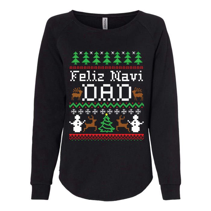 Feliz Navidad Mexican Spanish Ugly Christmas Sweater Womens California Wash Sweatshirt