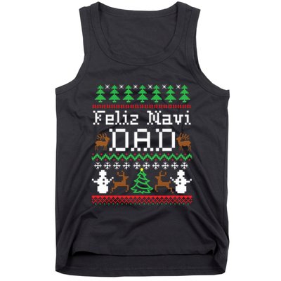 Feliz Navidad Mexican Spanish Ugly Christmas Sweater Tank Top