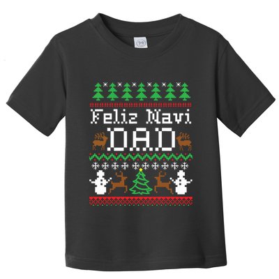 Feliz Navidad Mexican Spanish Ugly Christmas Sweater Toddler T-Shirt