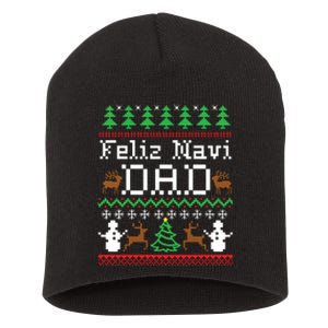 Feliz Navidad Mexican Spanish Ugly Christmas Sweater Short Acrylic Beanie