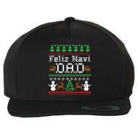 Feliz Navidad Mexican Spanish Ugly Christmas Sweater Wool Snapback Cap