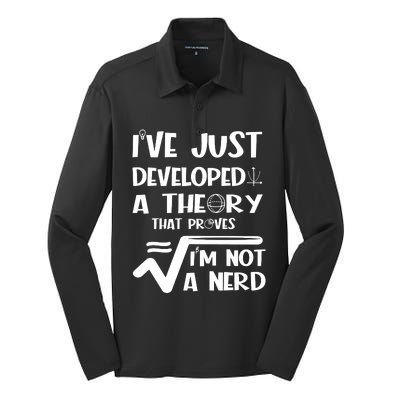 Funny Nerdy Math Silk Touch Performance Long Sleeve Polo