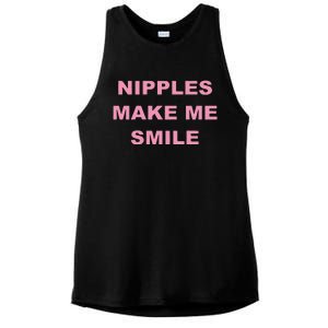 Funny Nipples Make Me Smile Ladies PosiCharge Tri-Blend Wicking Tank