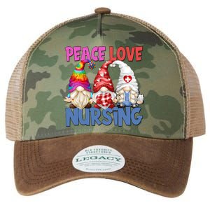 Funny Nurse Mom Stethoscope Hippie Gnomes Peace Love Nursing Gift Legacy Tie Dye Trucker Hat