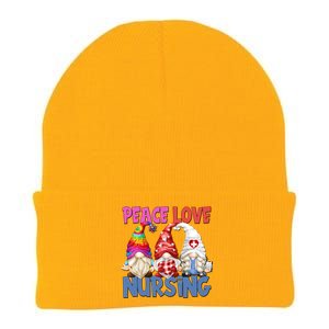 Funny Nurse Mom Stethoscope Hippie Gnomes Peace Love Nursing Gift Knit Cap Winter Beanie