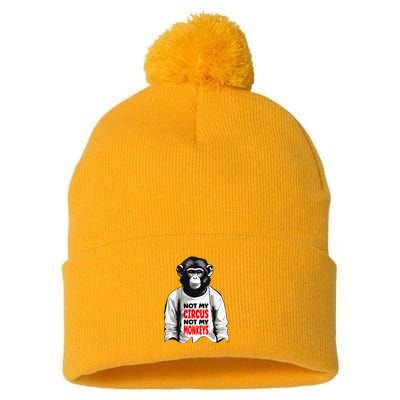 Funny Not My C.ircus Not My Monkeys Weird Fun Sayings Pom Pom 12in Knit Beanie