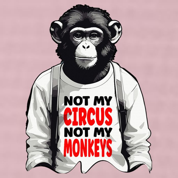 Funny Not My C.ircus Not My Monkeys Weird Fun Sayings 25L Jumbo Tote