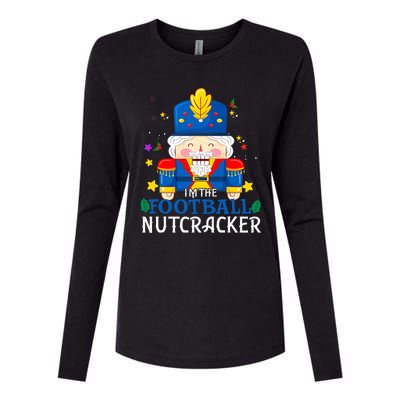 Football Nutcracker Matching Family Group Christmas Party Pj Womens Cotton Relaxed Long Sleeve T-Shirt