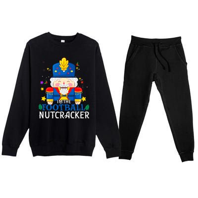 Football Nutcracker Matching Family Group Christmas Party Pj Premium Crewneck Sweatsuit Set