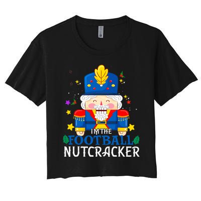 Football Nutcracker Matching Family Group Christmas Party Pj Women's Crop Top Tee