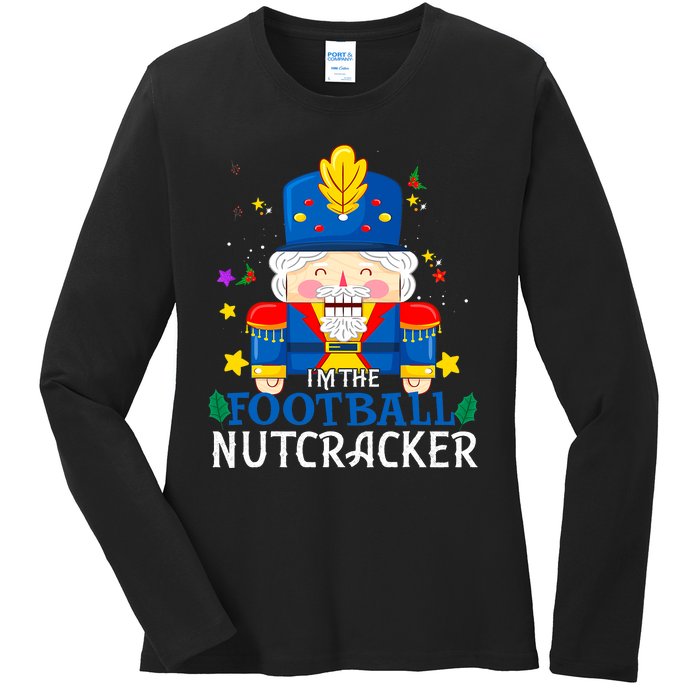 Football Nutcracker Matching Family Group Christmas Party Pj Ladies Long Sleeve Shirt