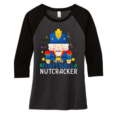 Football Nutcracker Matching Family Group Christmas Party Pj Women's Tri-Blend 3/4-Sleeve Raglan Shirt