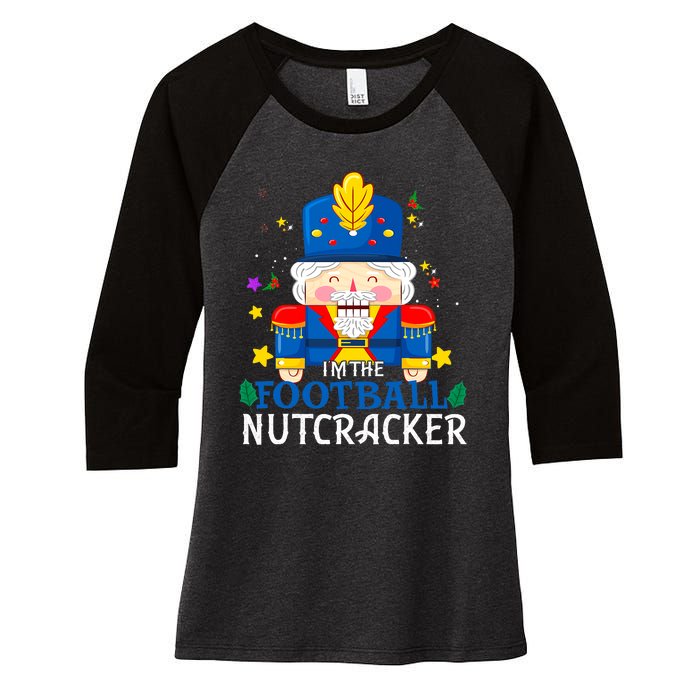 Football Nutcracker Matching Family Group Christmas Party Pj Women's Tri-Blend 3/4-Sleeve Raglan Shirt