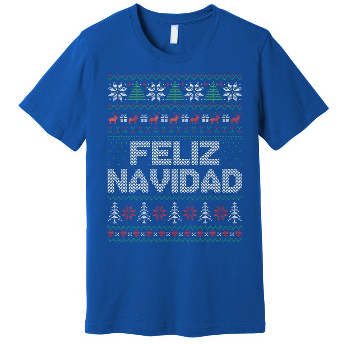 Feliz Navidad Mexican Spanish Funny Christmas Ugly Funny Premium T-Shirt