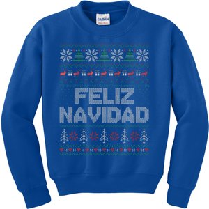 Feliz Navidad Mexican Spanish Funny Christmas Ugly Funny Kids Sweatshirt