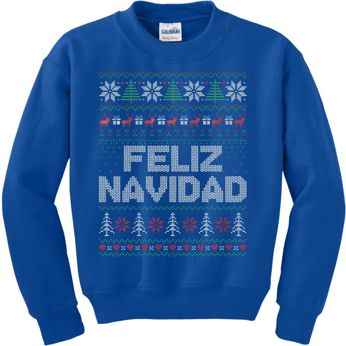 Feliz Navidad Mexican Spanish Funny Christmas Ugly Funny Kids Sweatshirt