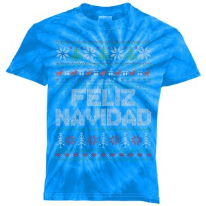 Feliz Navidad Mexican Spanish Funny Christmas Ugly Funny Kids Tie-Dye T-Shirt