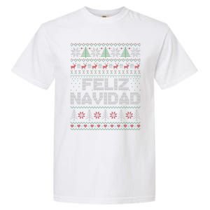 Feliz Navidad Mexican Spanish Funny Christmas Ugly Funny Garment-Dyed Heavyweight T-Shirt