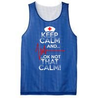 Funny Nurse Meaningful Gift Keep Calm Not That Calm Flatline Heart Mesh Reversible Basketball Jersey Tank