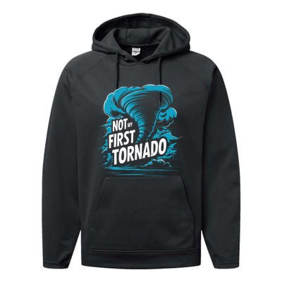 Funny Not My First Tornado Storm Seeker Performance Fleece Hoodie