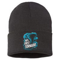 Funny Not My First Tornado Storm Seeker Sustainable Knit Beanie