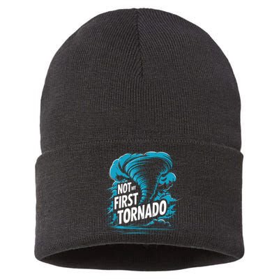 Funny Not My First Tornado Storm Seeker Sustainable Knit Beanie