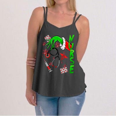 Funny Nurse Merry Christmas Stethoscope Nurses Xmas Pajamas Women's Strappy Tank