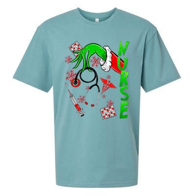 Funny Nurse Merry Christmas Stethoscope Nurses Xmas Pajamas Sueded Cloud Jersey T-Shirt