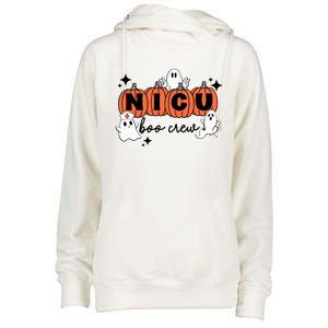 Funny Nicu Nurse Halloween Nicu Boo Crew Nicu Nurse Womens Funnel Neck Pullover Hood