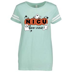 Funny Nicu Nurse Halloween Nicu Boo Crew Nicu Nurse Enza Ladies Jersey Football T-Shirt