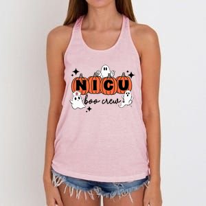 Funny Nicu Nurse Halloween Nicu Boo Crew Nicu Nurse Women's Knotted Racerback Tank