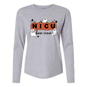 Funny Nicu Nurse Halloween Nicu Boo Crew Nicu Nurse Womens Cotton Relaxed Long Sleeve T-Shirt