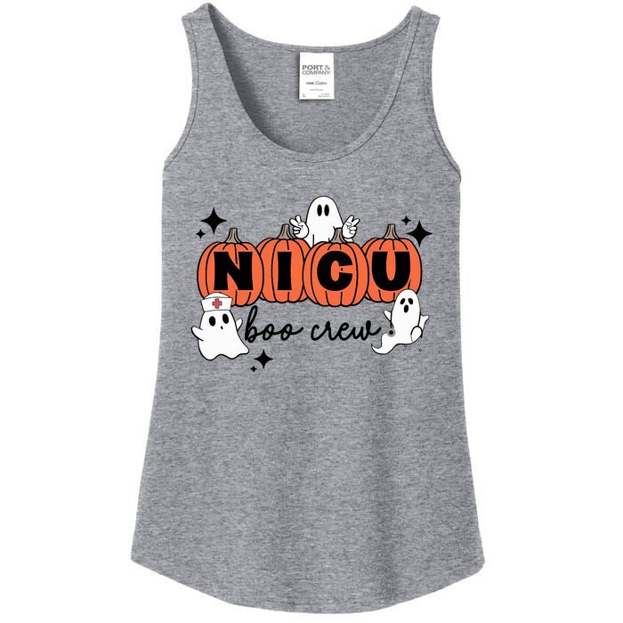 Funny Nicu Nurse Halloween Nicu Boo Crew Nicu Nurse Ladies Essential Tank