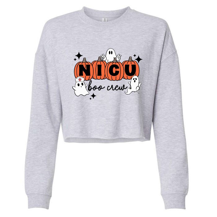 Funny Nicu Nurse Halloween Nicu Boo Crew Nicu Nurse Cropped Pullover Crew