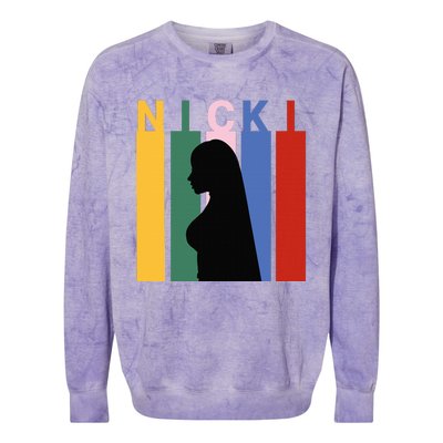 First Name Nicki Personalized I Love Nicki Girl Colorblast Crewneck Sweatshirt