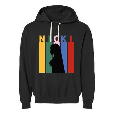 First Name Nicki Personalized I Love Nicki Girl Garment-Dyed Fleece Hoodie