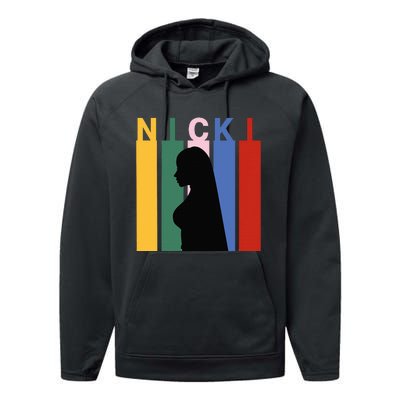 First Name Nicki Personalized I Love Nicki Girl Performance Fleece Hoodie