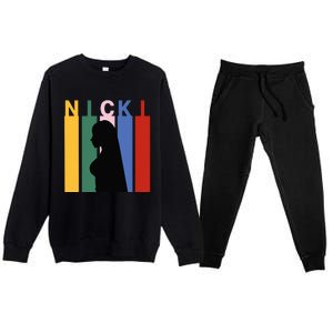 First Name Nicki Personalized I Love Nicki Girl Premium Crewneck Sweatsuit Set