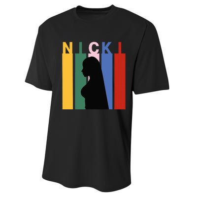 First Name Nicki Personalized I Love Nicki Girl Performance Sprint T-Shirt