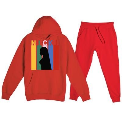 First Name Nicki Personalized I Love Nicki Girl Premium Hooded Sweatsuit Set