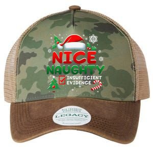 Funny Nice Naughty Insufficient Evidence Christmas Holiday Legacy Tie Dye Trucker Hat