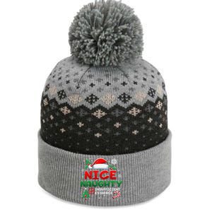 Funny Nice Naughty Insufficient Evidence Christmas Holiday The Baniff Cuffed Pom Beanie