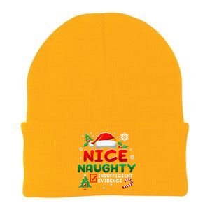 Funny Nice Naughty Insufficient Evidence Christmas Holiday Knit Cap Winter Beanie