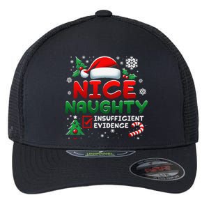 Funny Nice Naughty Insufficient Evidence Christmas Holiday Flexfit Unipanel Trucker Cap