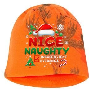 Funny Nice Naughty Insufficient Evidence Christmas Holiday Kati - Camo Knit Beanie