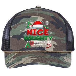 Funny Nice Naughty Insufficient Evidence Christmas Holiday Retro Rope Trucker Hat Cap