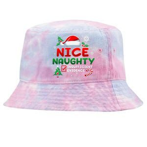 Funny Nice Naughty Insufficient Evidence Christmas Holiday Tie-Dyed Bucket Hat